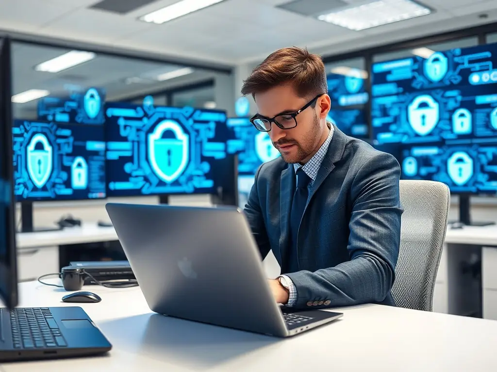 A cybersecurity expert is implementing advanced security protocols to protect sensitive financial data for a client.